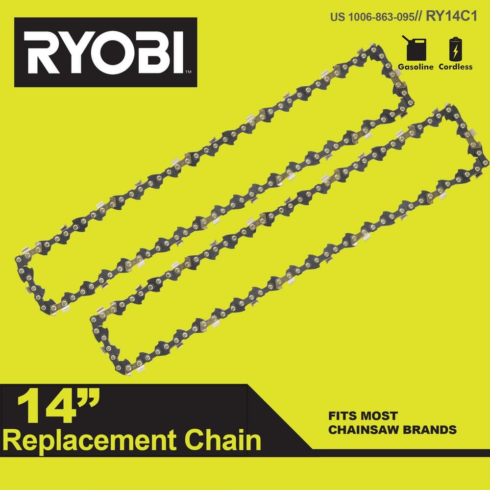14 in. 0.050-Gauge Replacement Full Complement Standard Chainsaw Chain, 52 Links (2-Pack) - Hercitys