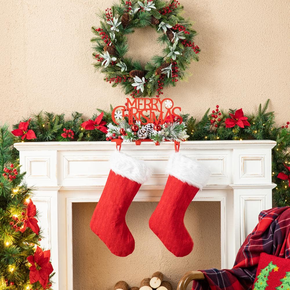 14.5 in. L Christmas Metal MERRY Christmas Stocking Holder - Hercitys