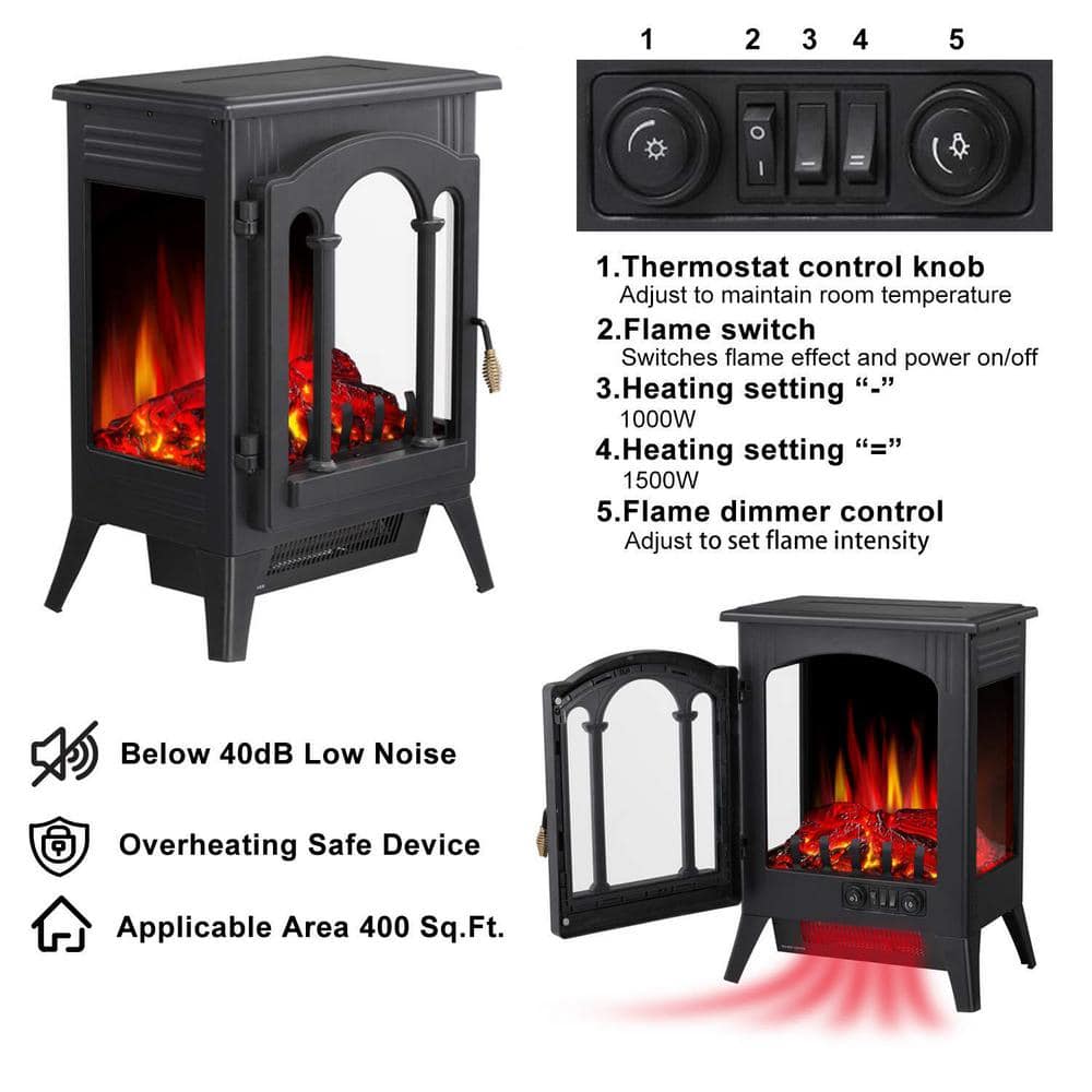 400 sq. ft. Electric Stove in Black - Hercitys