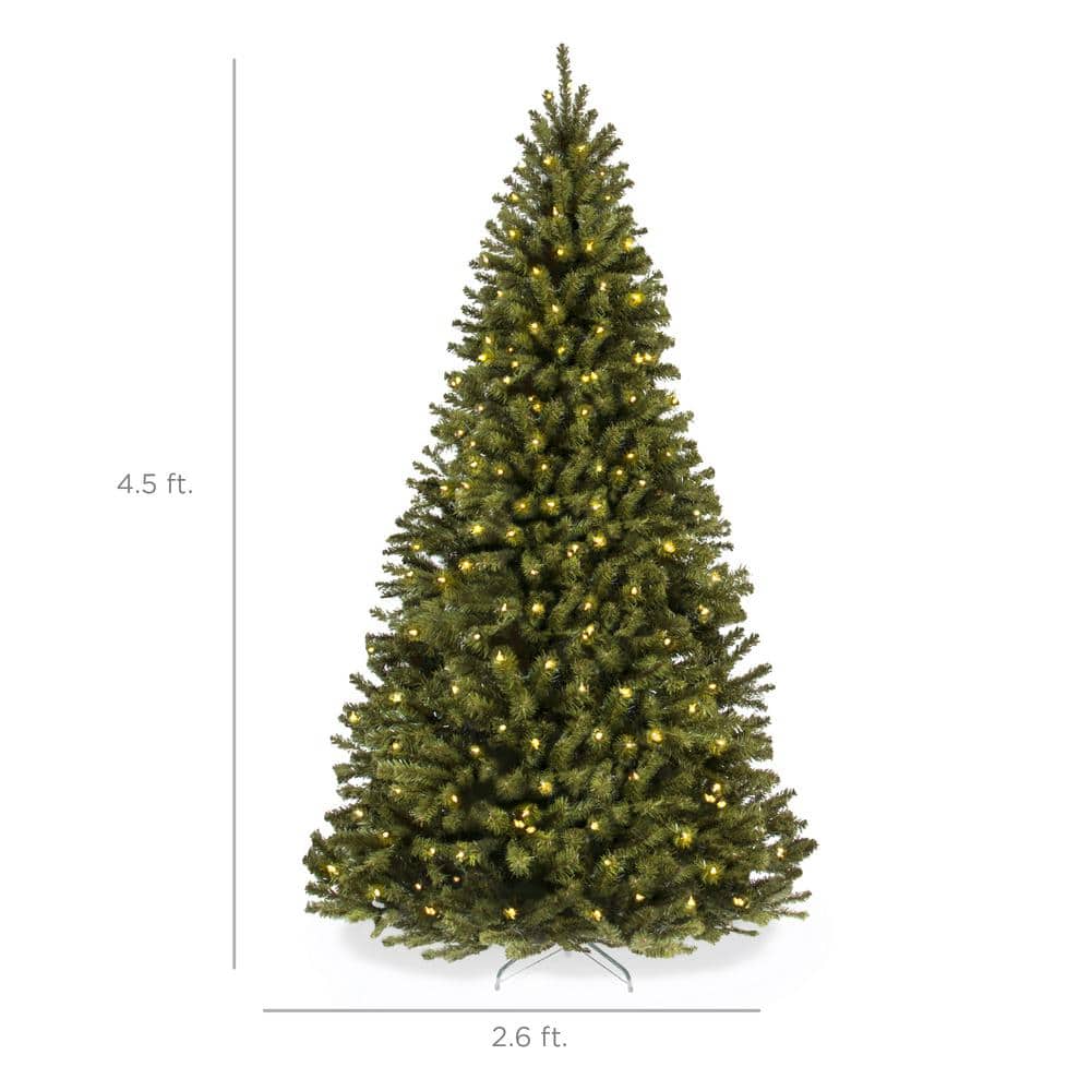 4.5 ft. Pre-Lit Incandescent Spruce Artificial Christmas Tree with 200 Warm White Lights - Hercitys