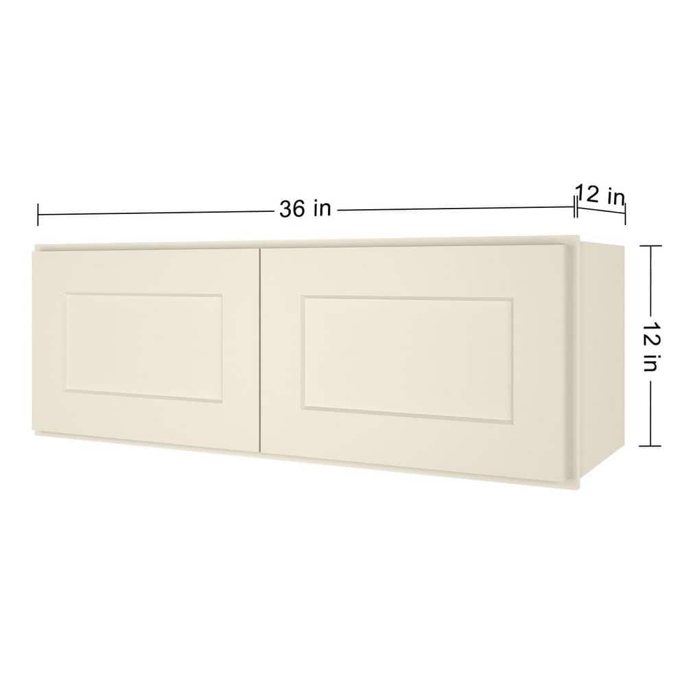 36-in W X 12-in D X 12-in H in Shaker Antique White Plywood Ready to Assemble Wall Cabinet Kitchen Cabinet - Hercitys