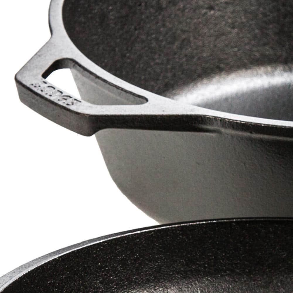 2-Piece Cast Iron Cookware Set in Black - Hercitys