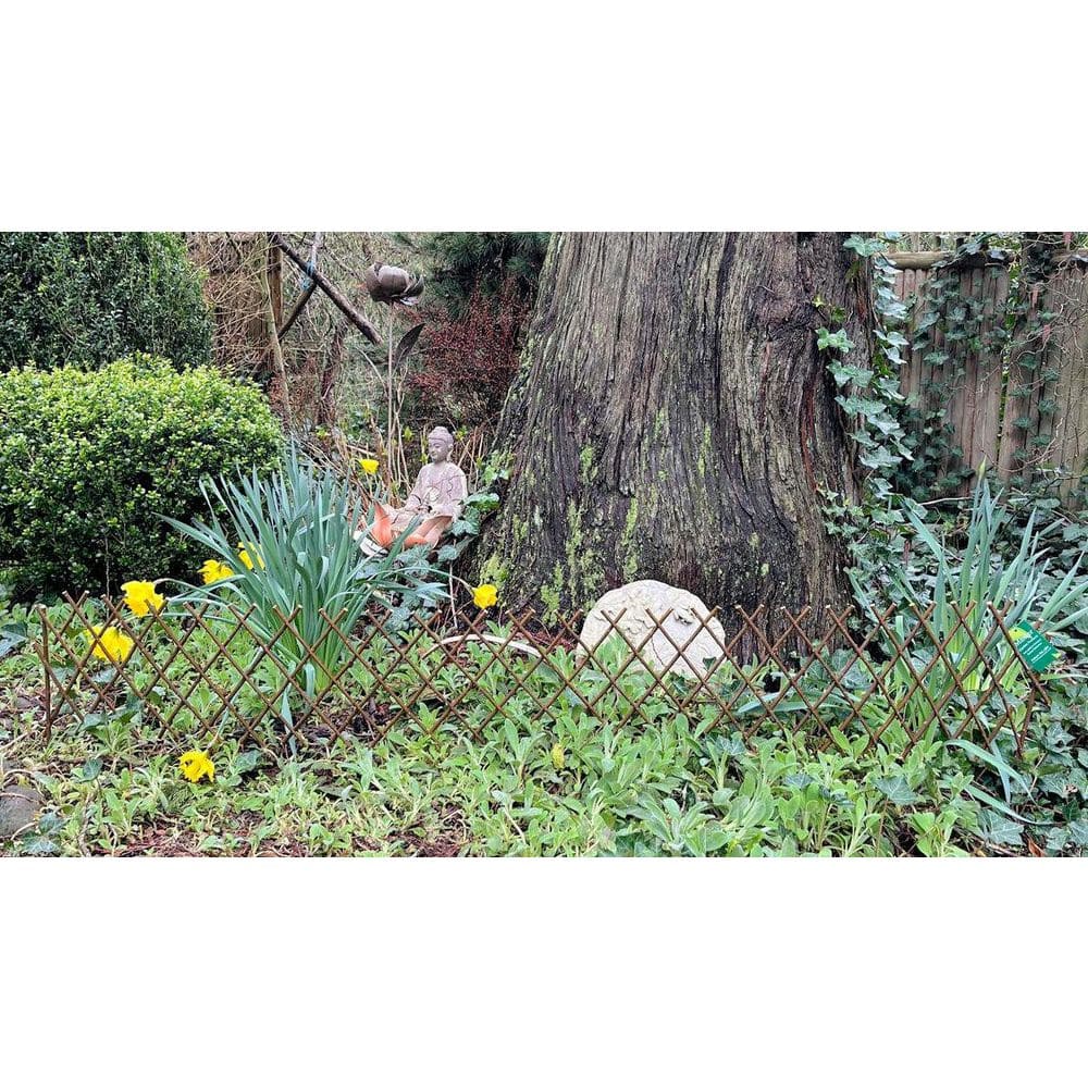 48 in. L x 15 in. x 1 in. Expandable Brown Willow Wood Edging - Hercitys