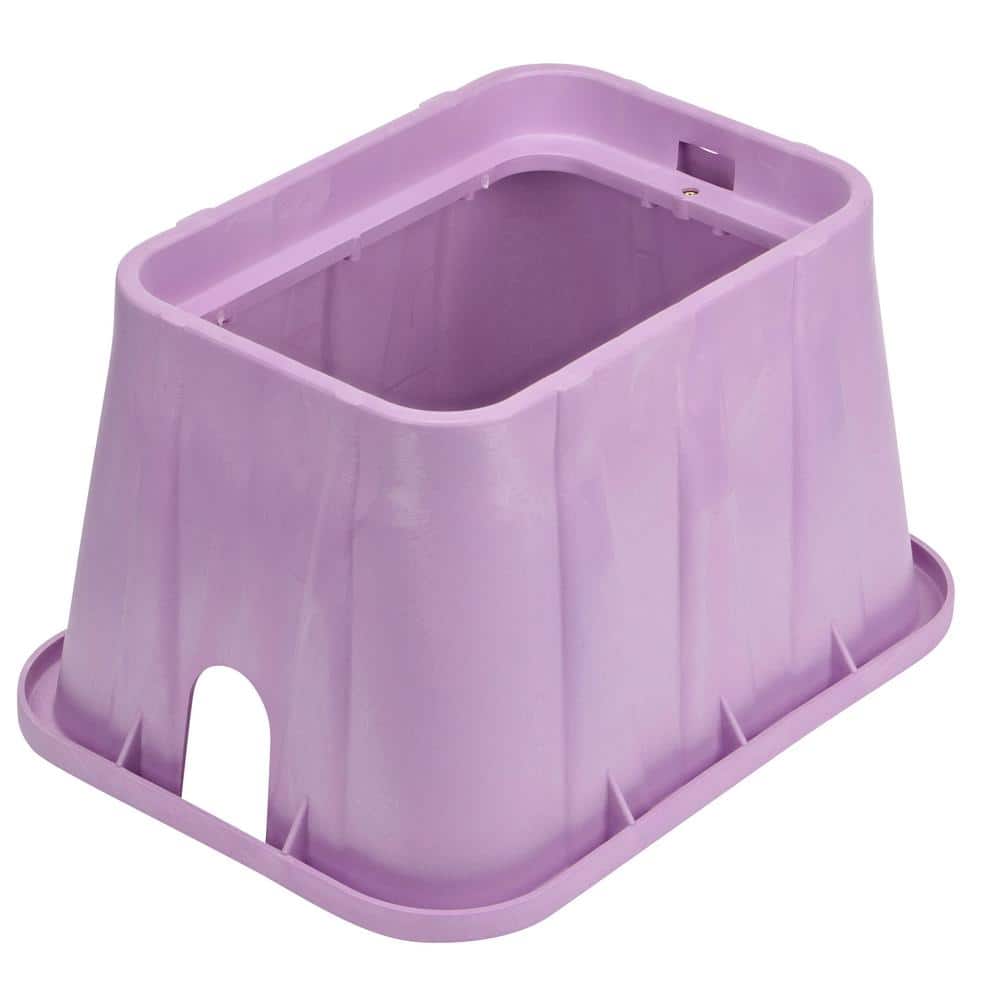 14 in. X 19 in. Pro-Spec® Series Rectangular Valve Box and Cover, 12 in. Height, Purple Box, Reclaimed Water Cover - Hercitys