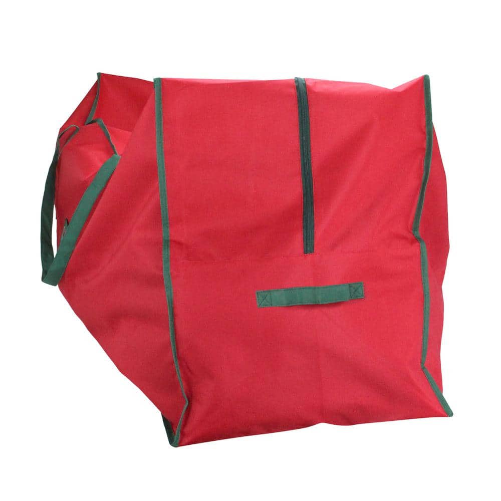 43 in. Red and Green Multi-purpose Polyester Christmas Storage Bag - Hercitys