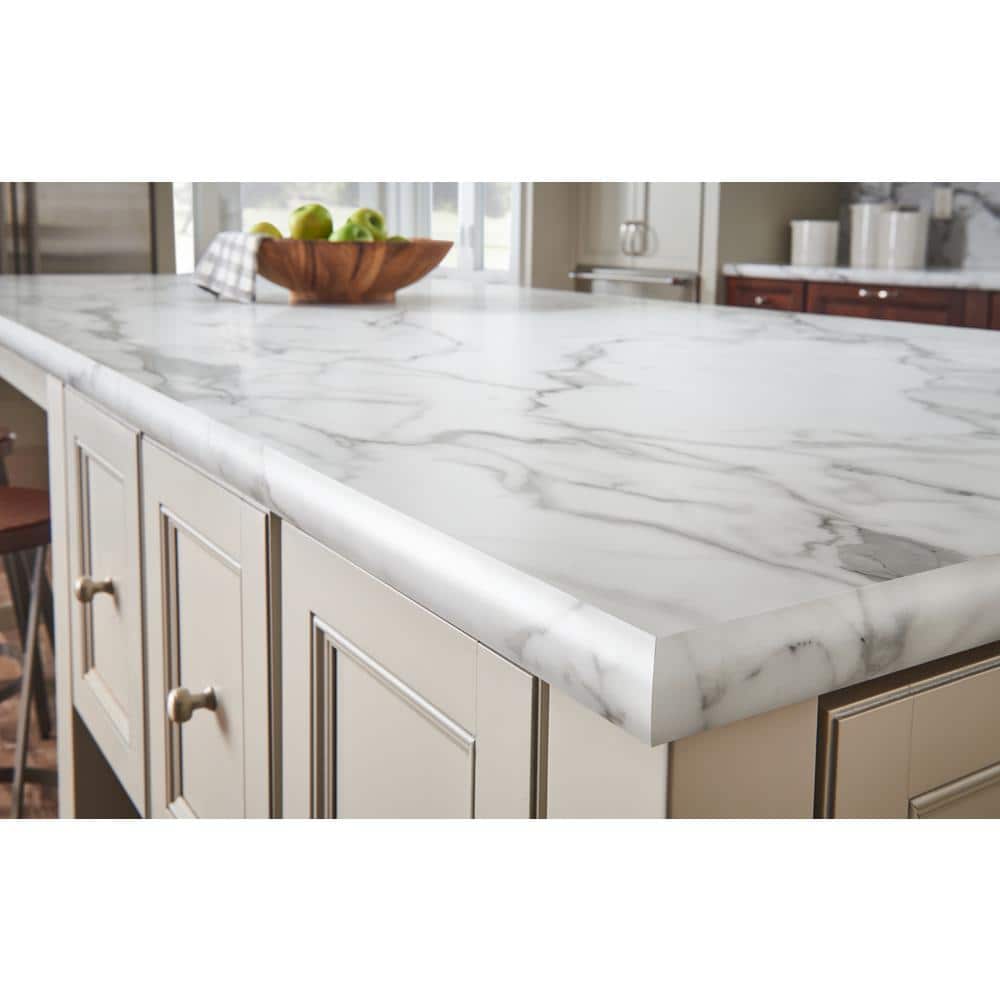 5 ft. x 12 ft. Laminate Sheet in 180fx Calacatta Marble with SatinTouch Finish - Hercitys