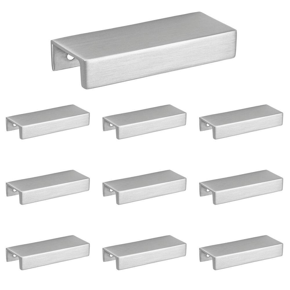10-Pack Martin 3 in. (76 mm) Center-to-Center Satin Nickel Edge Drawer Pull - Hercitys