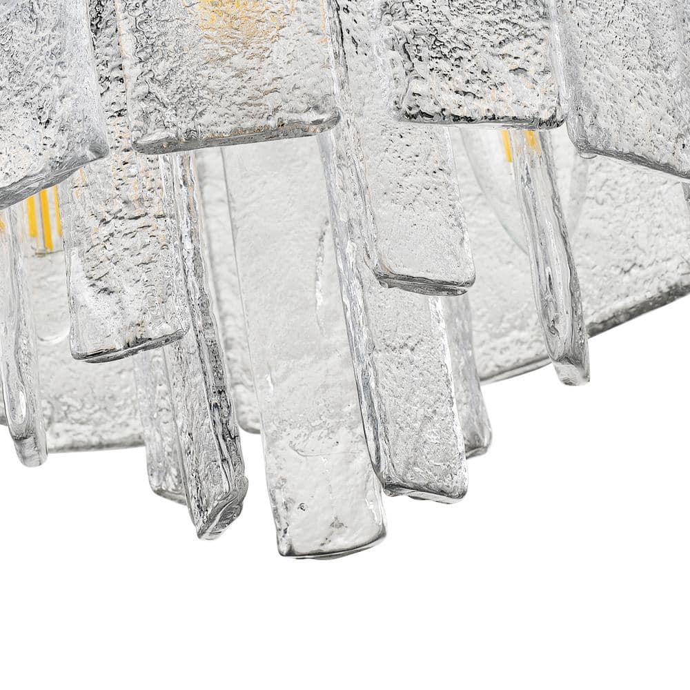 13 in. 3-Light Black Modern Flush Mount Close to Ceiling Light Fixture with Glass Shade - Hercitys