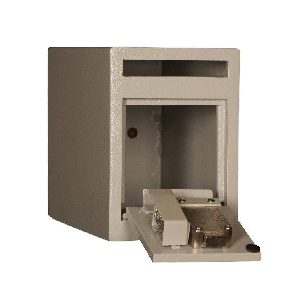 0.23 cu. ft. Steel Deposit Safe with Key Lock, White - Hercitys