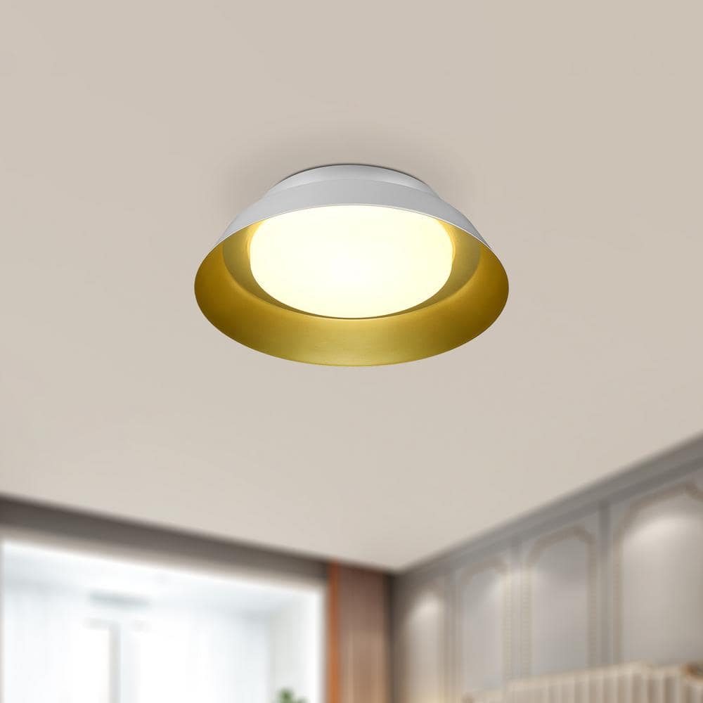 13 in. 20-Watt Matte White 1000LM 3CCT Integrated LED Flush Mount Ceiling Light - Hercitys