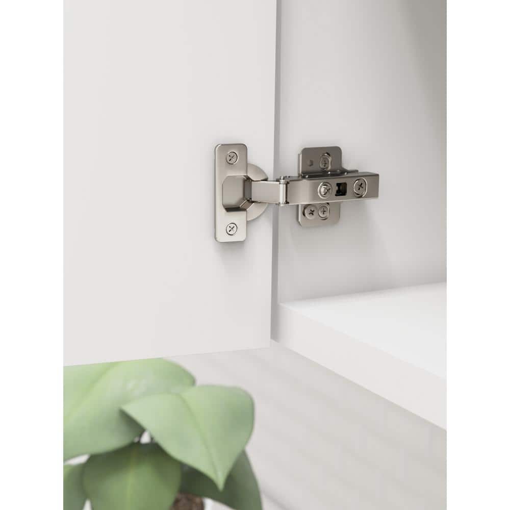 2-Pack Nickel Full Overlay Frameless Soft Close Euro Concealed Cabinet Hinges - Hercitys