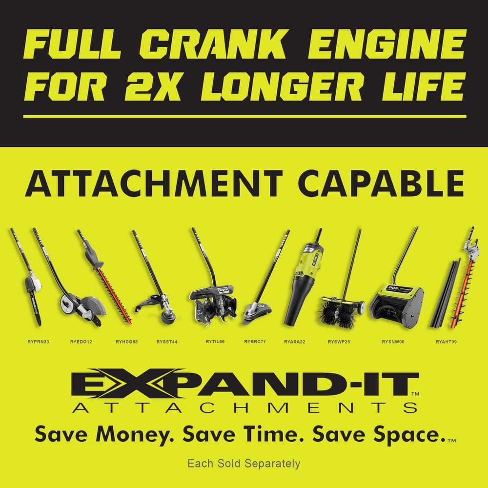 25 cc 2-Stroke Attachment Capable Full Crank Straight Gas Shaft String Trimmer - Hercitys