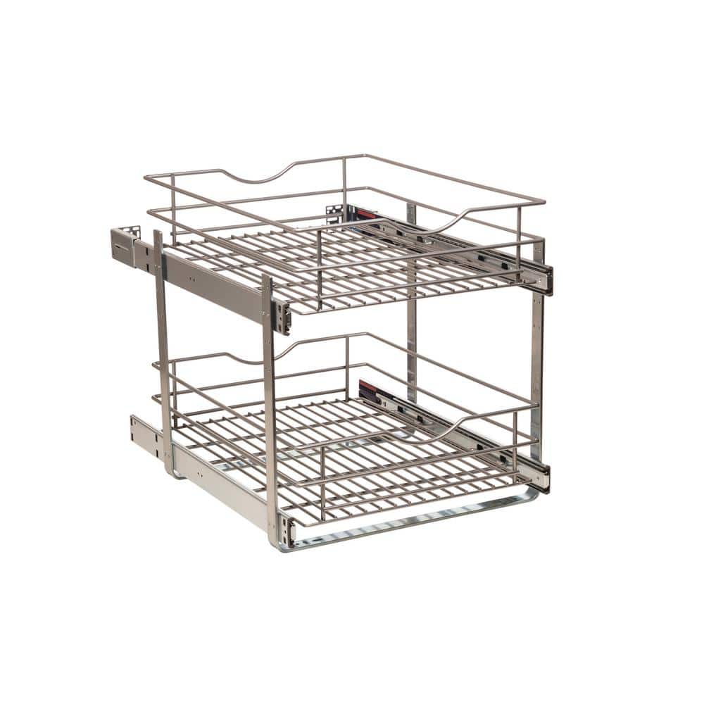 17 in. Double Tier Wire Soft-Close Pullout Baskets - Hercitys