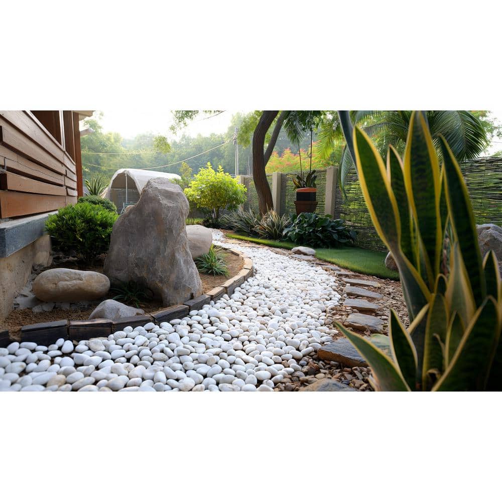 0.40 cu. ft. 1 in. to 2 in. 30 lbs. Grade A White Polished River Pebbles - Hercitys