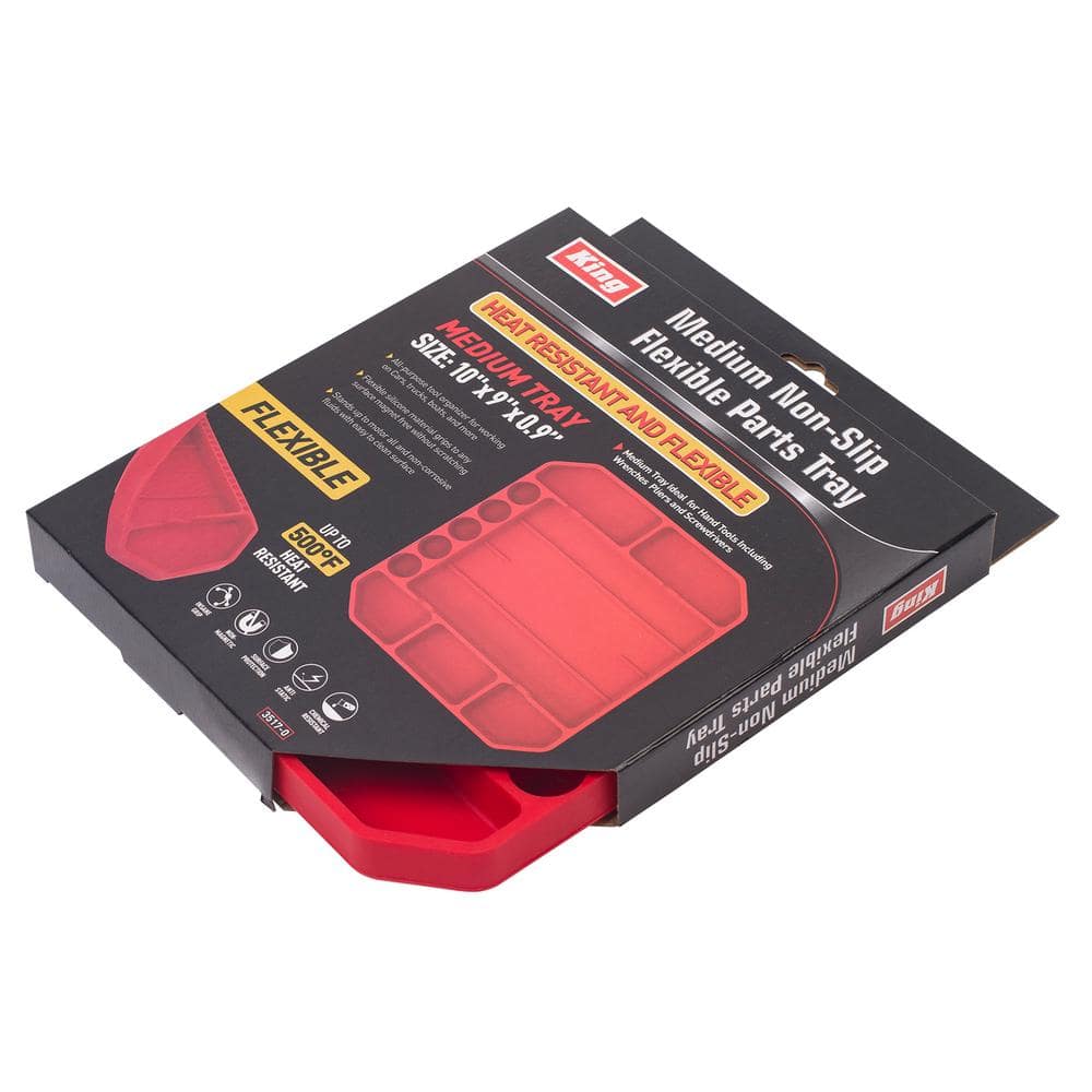 10 in. x 9 in. x 0.9 in. Medium Non-Slip Flexible Parts Tray - Hercitys
