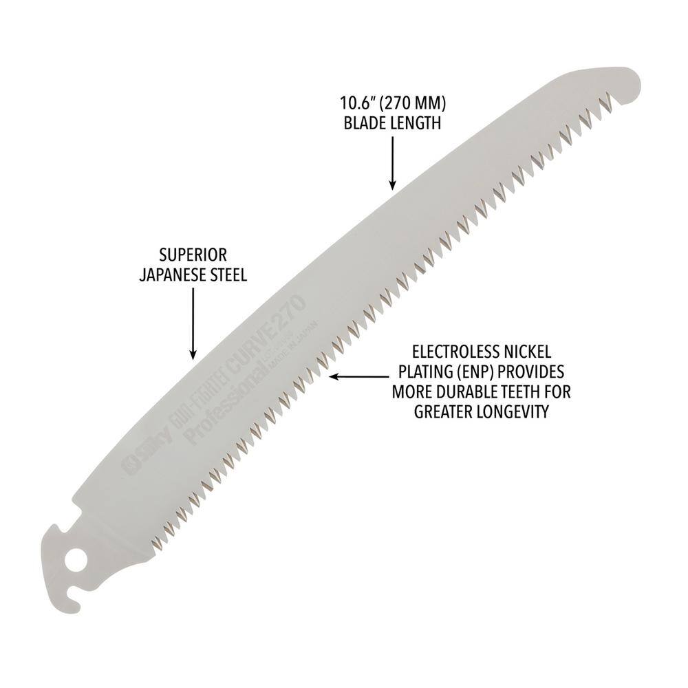 10.6 in. (270mm) Steel Replacement Blade Only for Gunfighter Curve Professional Progressive Teeth Pruning Saw - Hercitys