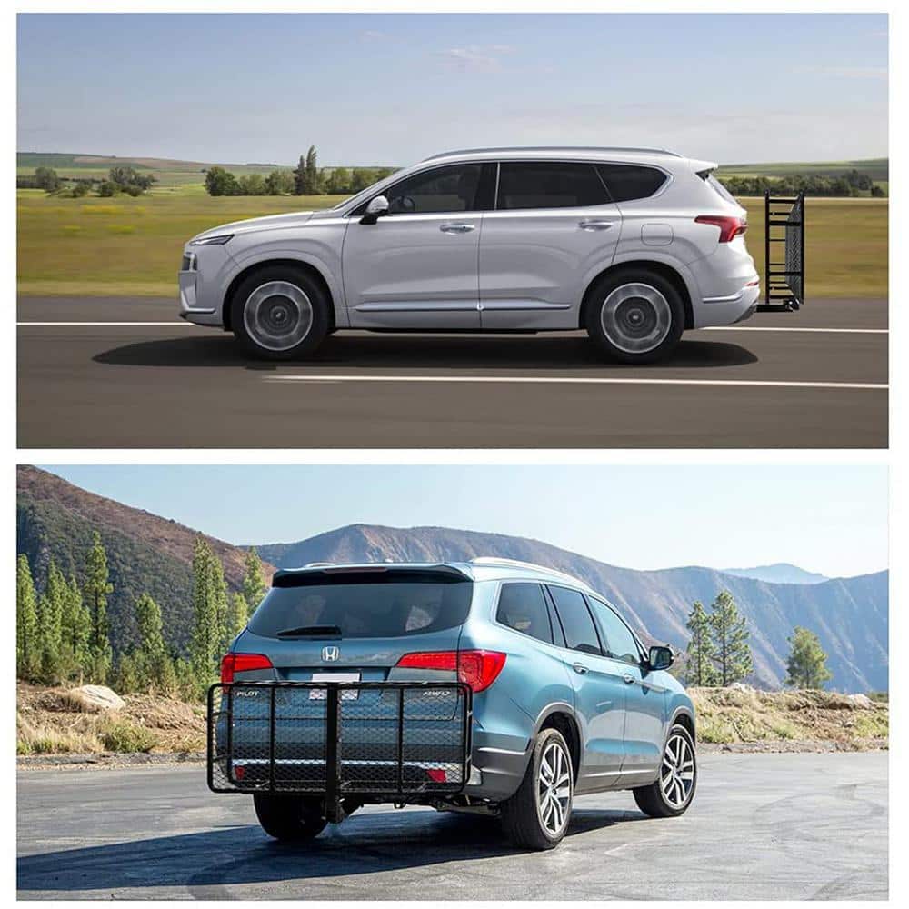 500 Pound Capacity Folding Steel Mesh Cargo Carrier Luggage Basket - Hercitys