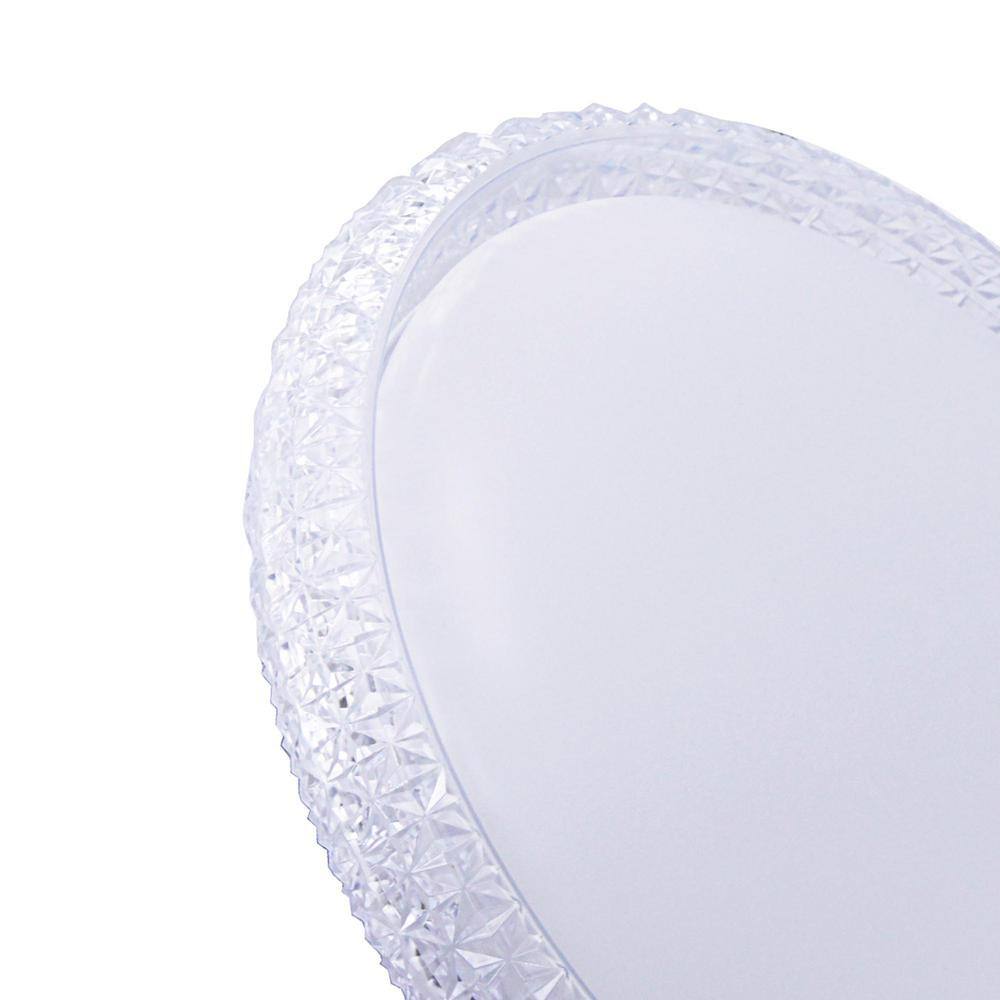 16 in. Faux Crystal Acrylic Shade Light Fixture with Adjustable CCT 3000K/4000K/5000K Dimmable Flush Mount Light Fixture - Hercitys