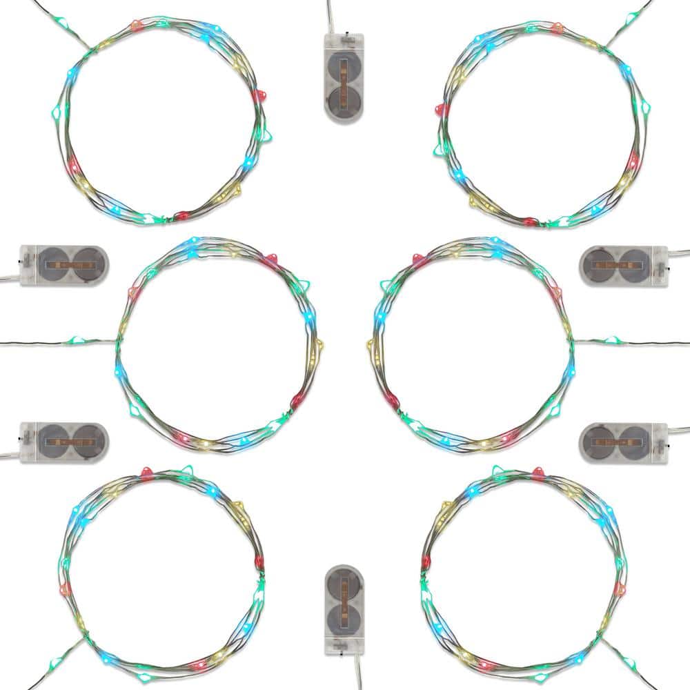 20-Light Bulb LED Multi-Color Battery Operated Fairy String Lights (Set of 6) - Hercitys
