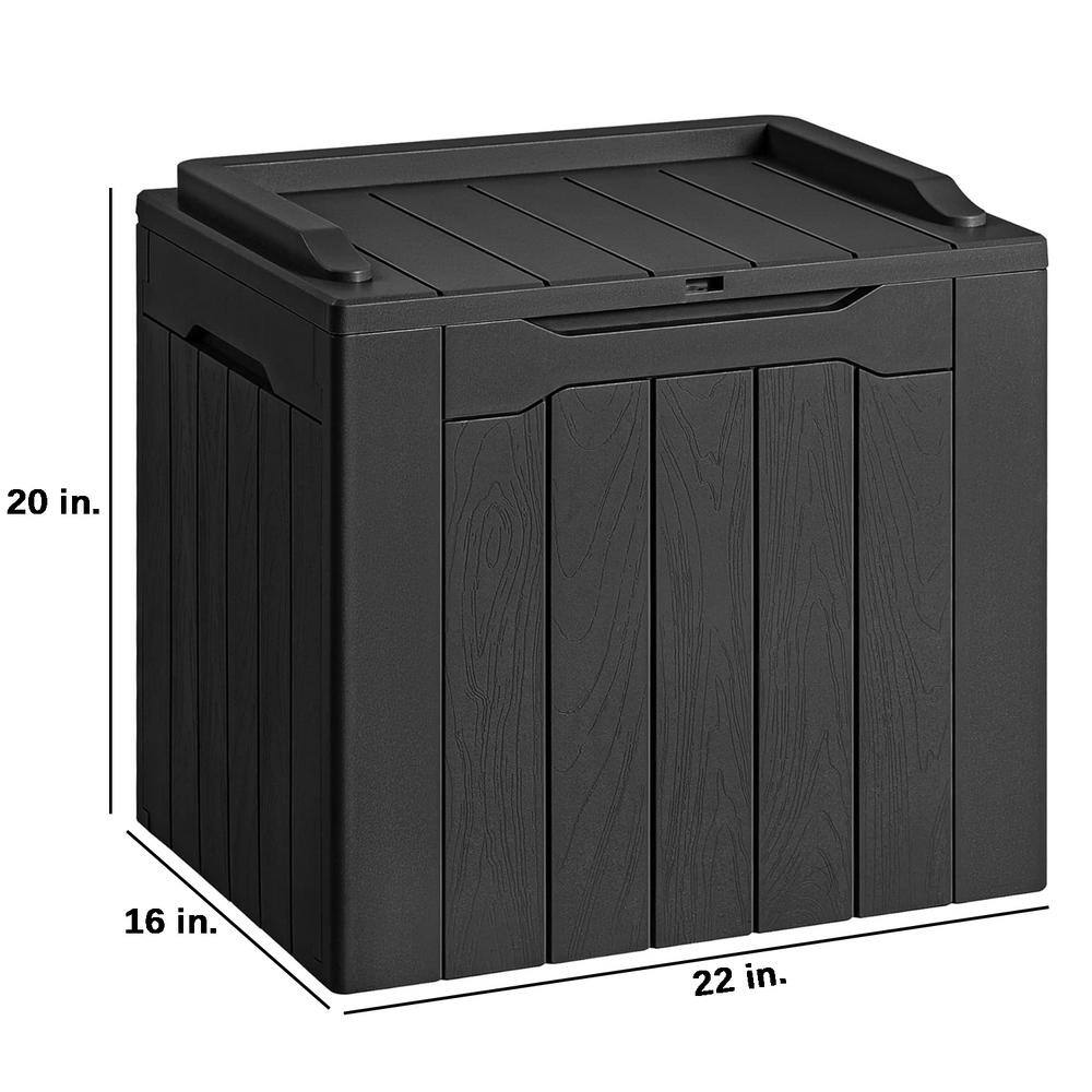 30 Gal. Black Resin Deck Box Outdoor Waterproof - Hercitys