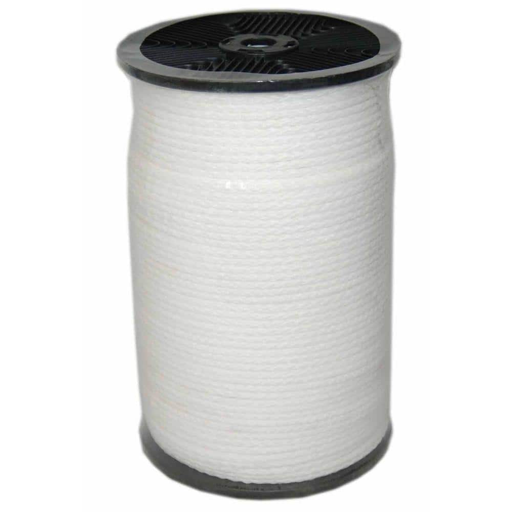 1/4 in. x 1000 ft. Hollow Braid Polypro Rope in White - Hercitys