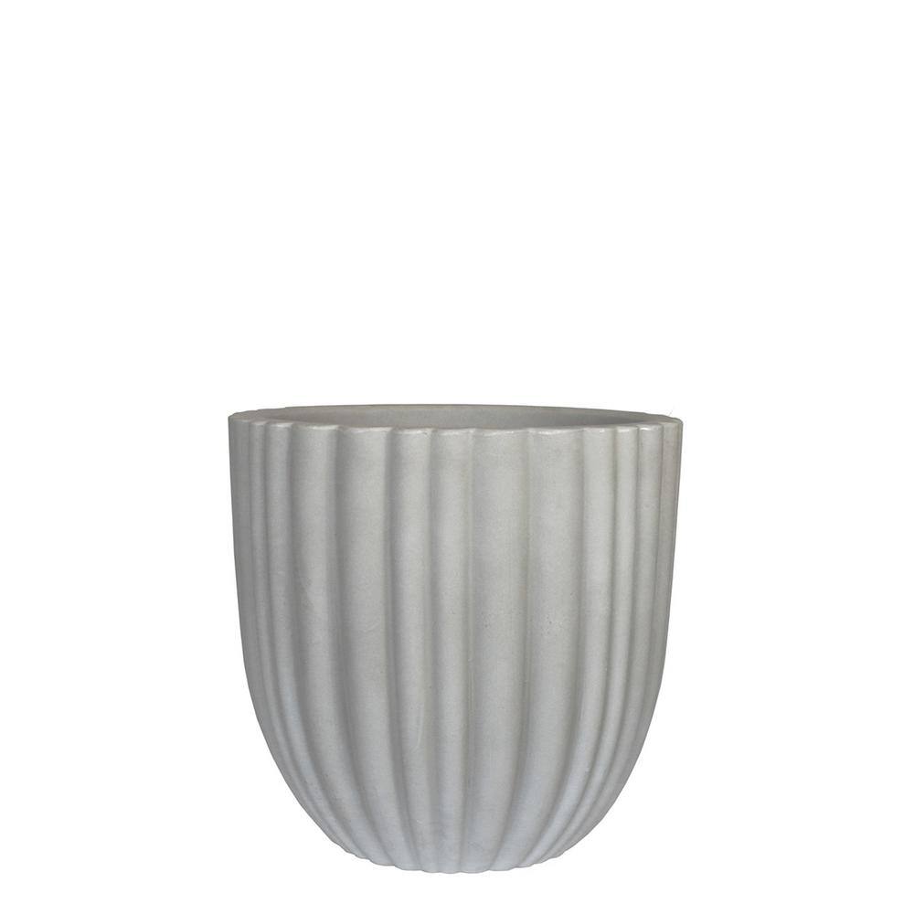 15.7 in. Dia x 15.7 in. H Cacau Antique Branco Plastic Planter - Hercitys