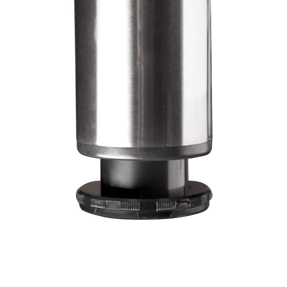 34 1/4 in. (870 mm) Brushed Nickel Metal Round Table Leg with Leveling Glide - Hercitys