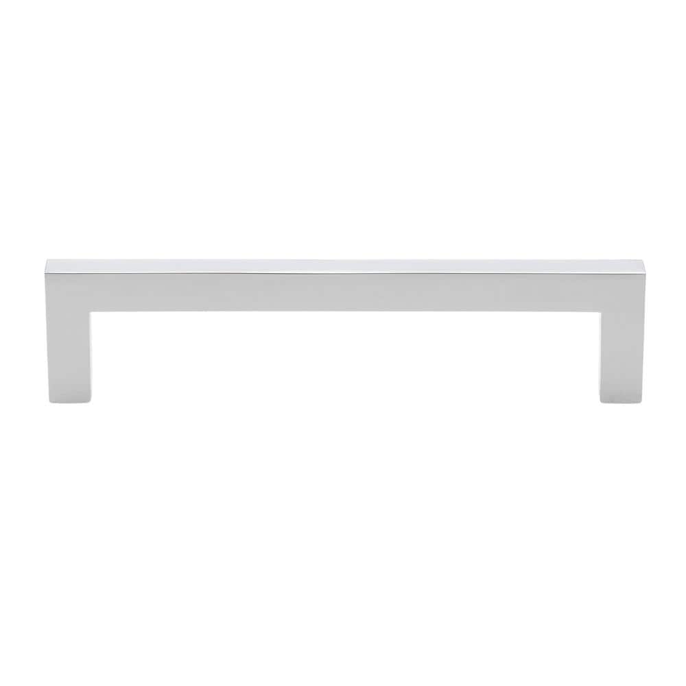 5 in. Center-to-Center Solid Square Slim Polished Chrome Cabinet Bar Pull (10-Pack) - Hercitys