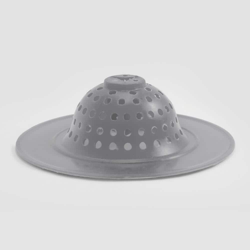 2-Piecec 4.5 in. Grey Silicone Kitchen Sink Basket Strainer - Hercitys