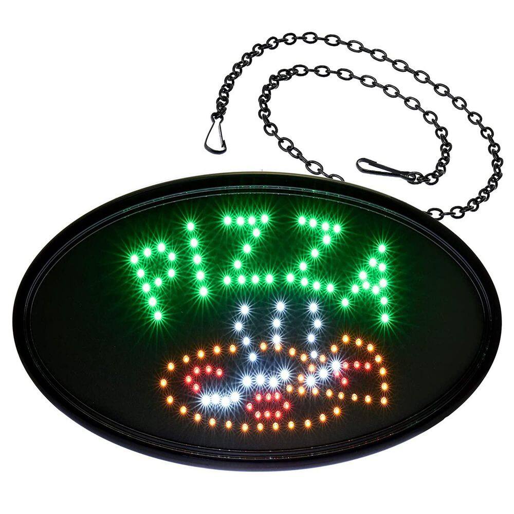 23 in. x 14 in. LED Oval Pizza Sign - Hercitys