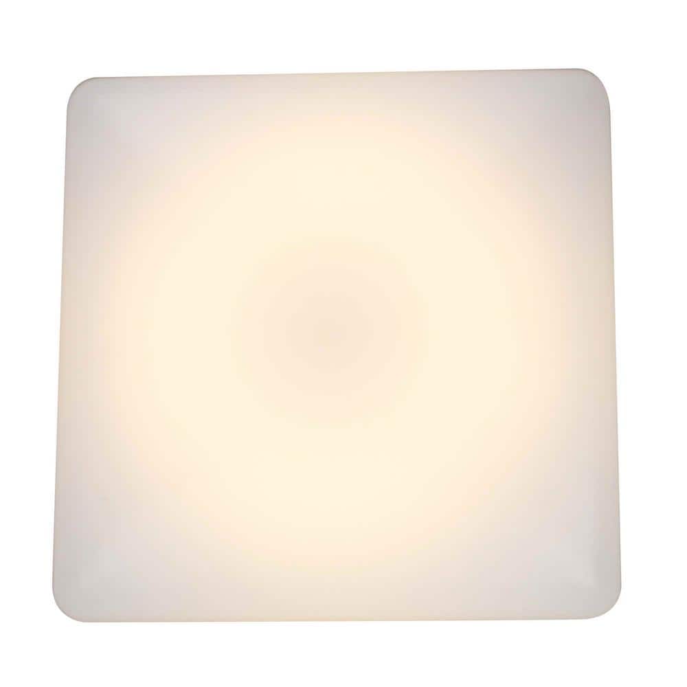 1-Light Integrated LED Flush Mount Ceiling Light in White - Hercitys