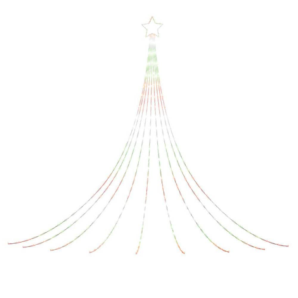 12 ft. 236 LED Outdoor Smart Star Waterfall Lights 74 Modes Color Changing DIY Tree String Light App Control Music Timer - Hercitys