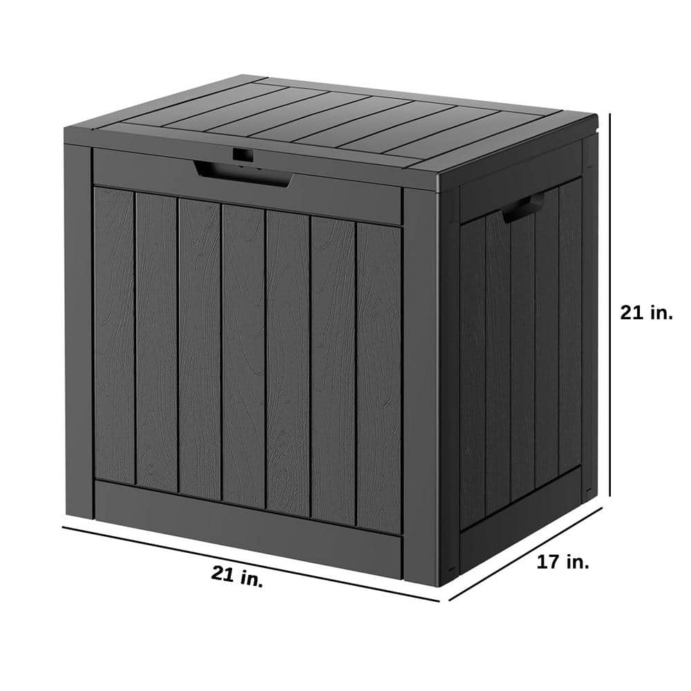 32 Gal. Black Lockable Resin Deck Box - Hercitys