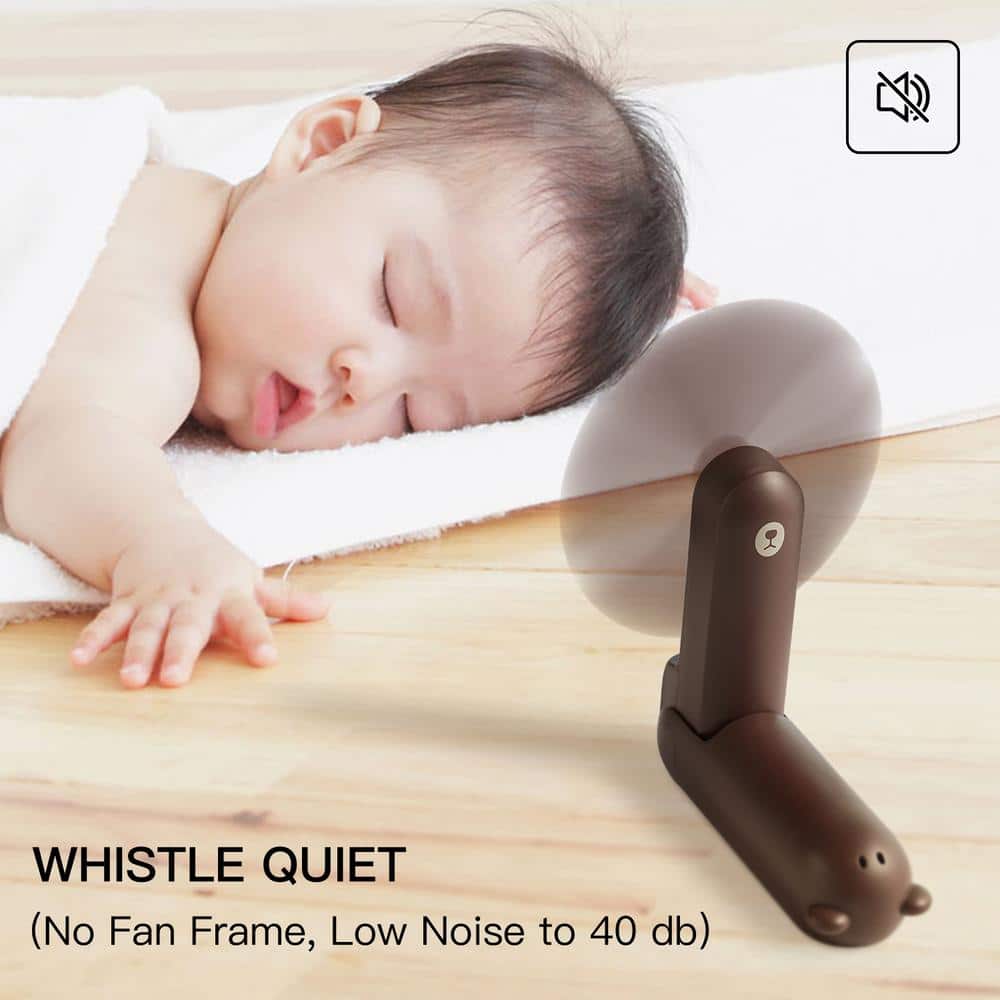 5 in. Personal Fan in Brown with 4500mAh Battery - Hercitys