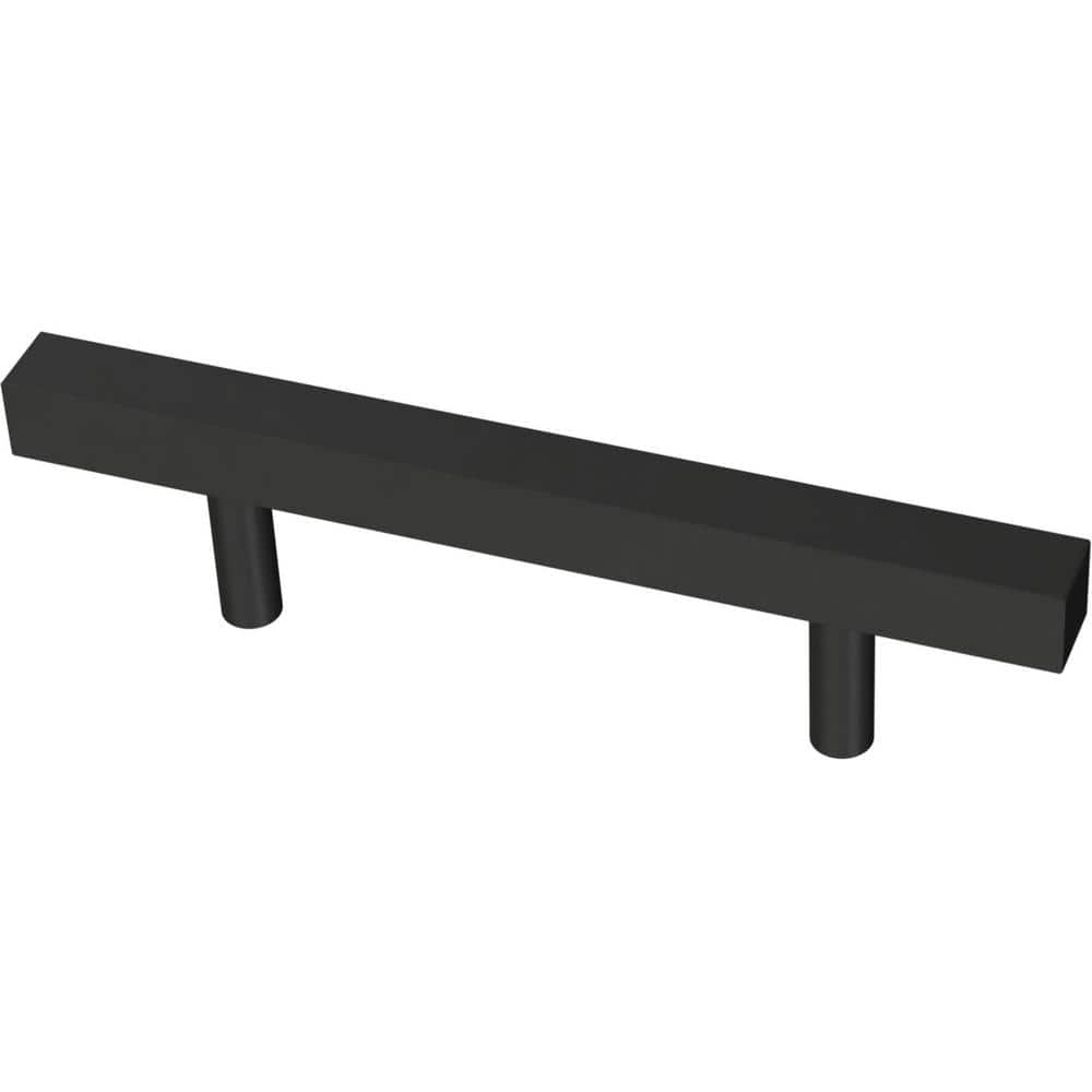 10-Pack Simple Square Bar 3 in. (76 mm) Modern Matte Black Cabinet Drawer Pulls - Hercitys