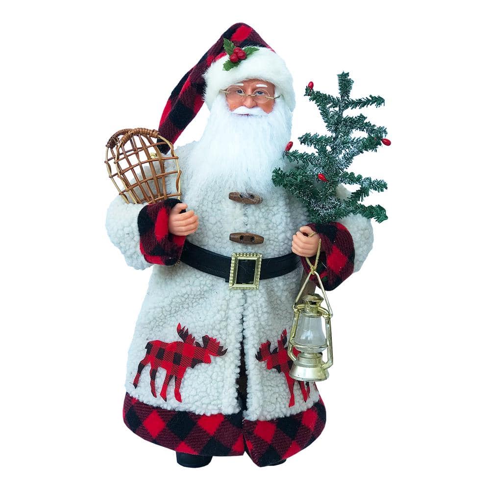 15 in. Plaid Moose Santa - Hercitys
