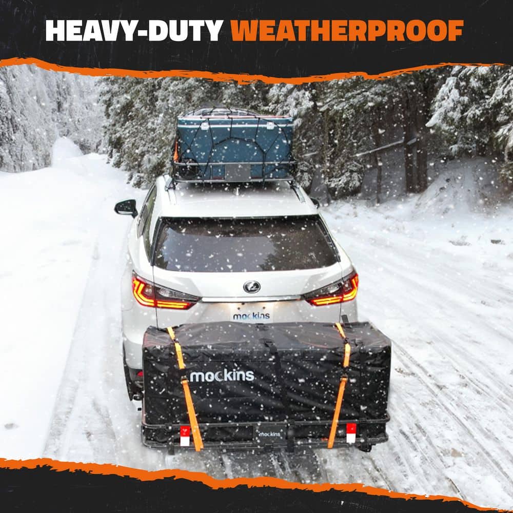 16 Cu Ft. Waterproof Hitch Cargo Carrier Bag (58 in. x 20 in. x 24 in.) with 3-Buckle Straps, Lock and Carry Case - Hercitys