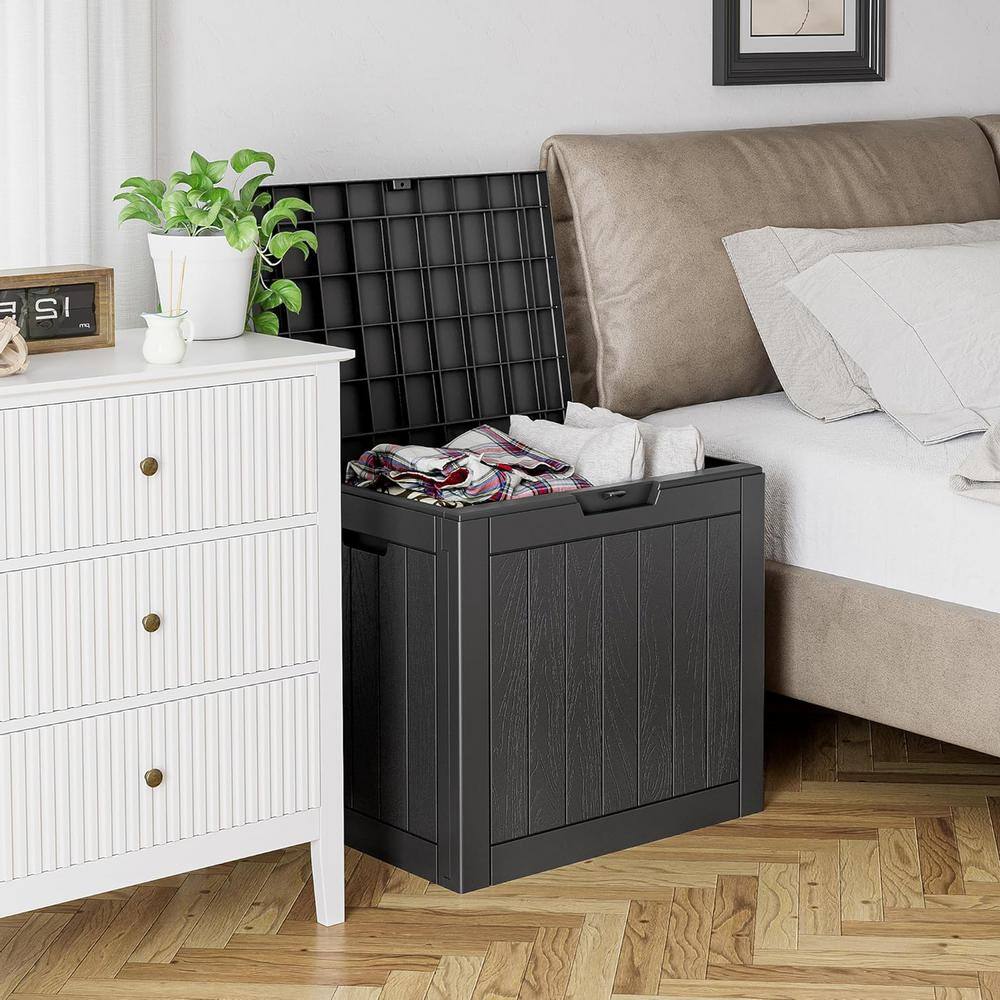 32 Gal. Black Lockable Resin Deck Box - Hercitys