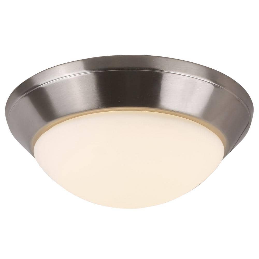 16 in. 1-Light Brushed Nickel LED Flush Mount - Hercitys