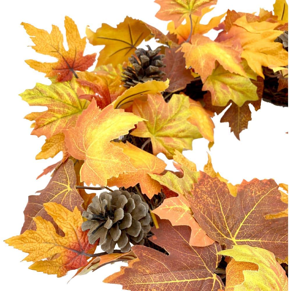 24 in. Fall Harvest Maple Leaf Wreath - Hercitys