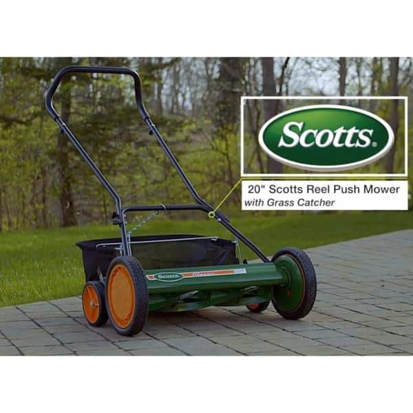 20 in. Manual Walk Behind Reel Lawn Mower, Includes Grass Catcher - Hercitys