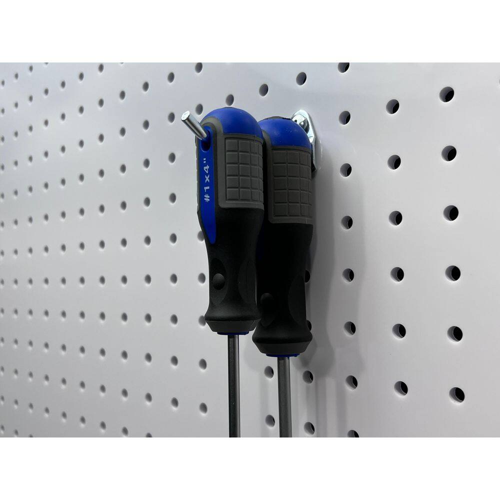 2-1/2 in. Single Rod 30° Bend 3/16 in. Dia Zinc Plated Steel Pegboard Hook (10-Pack) - Hercitys