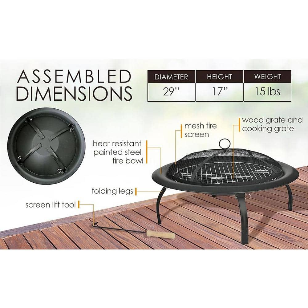 29 in. Folding Fire Pit - Hercitys