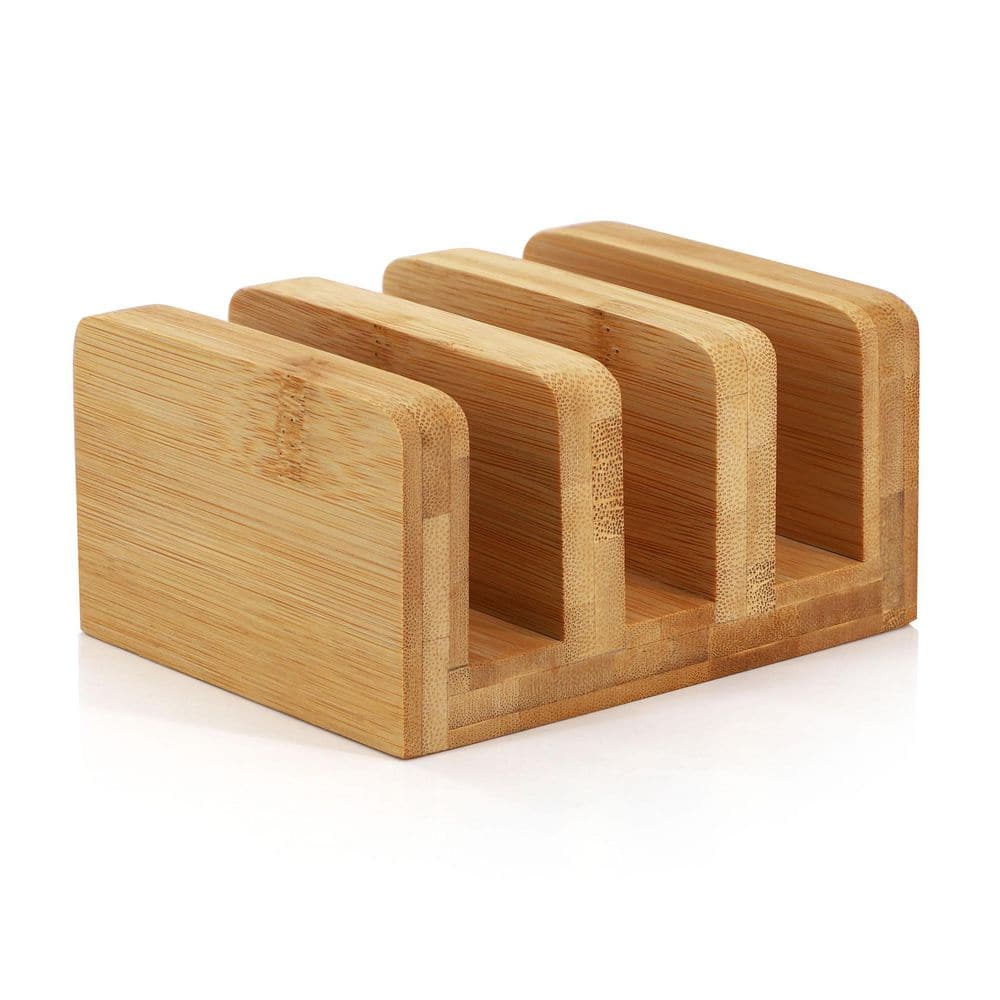3-Piece Natural Bamboo Cutting Board Set with Base - Hercitys