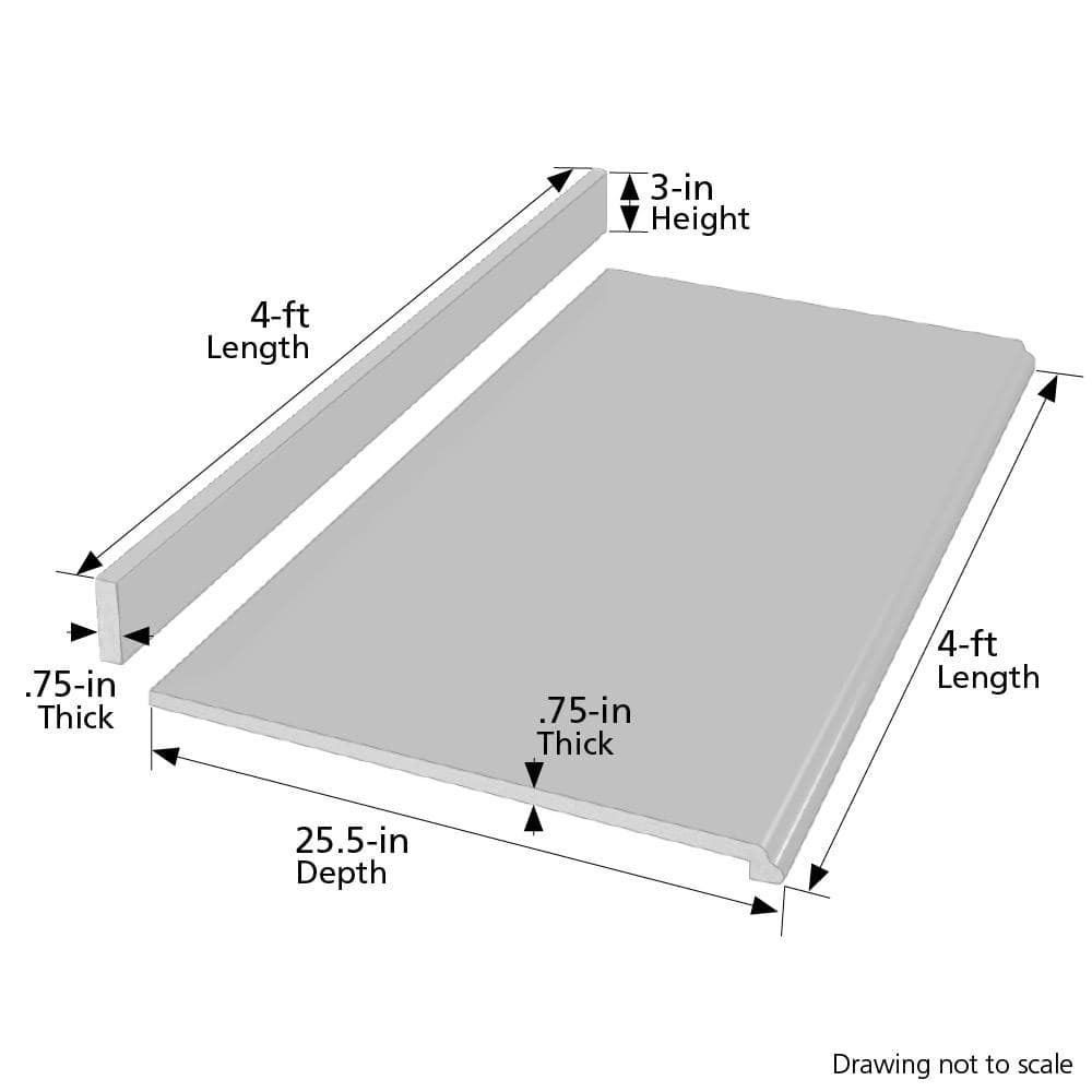 4 ft. Straight Laminate Countertop Kit Included in Calcutta Marble with Full Wrap Ogee Edge and Backsplash - Hercitys