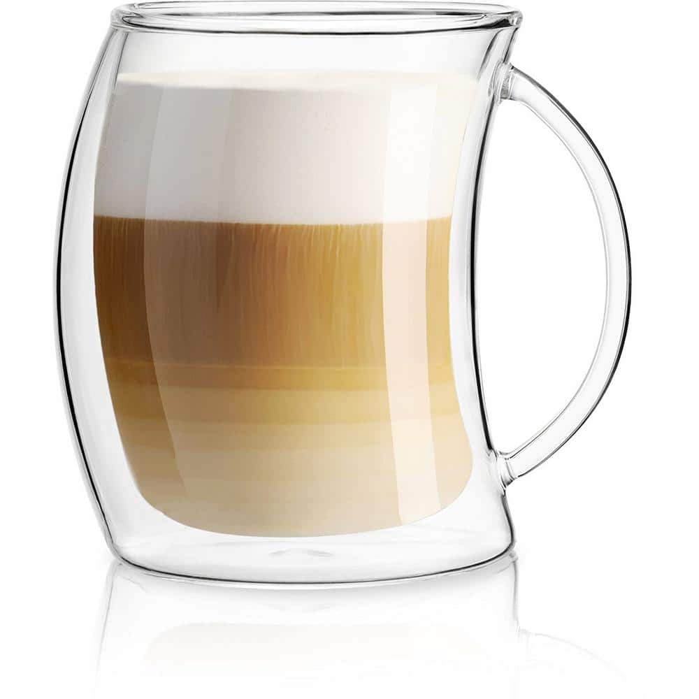 13 oz. Caleo Double Wall Glass Insulated Coffee Mug (Set of 4) - Hercitys