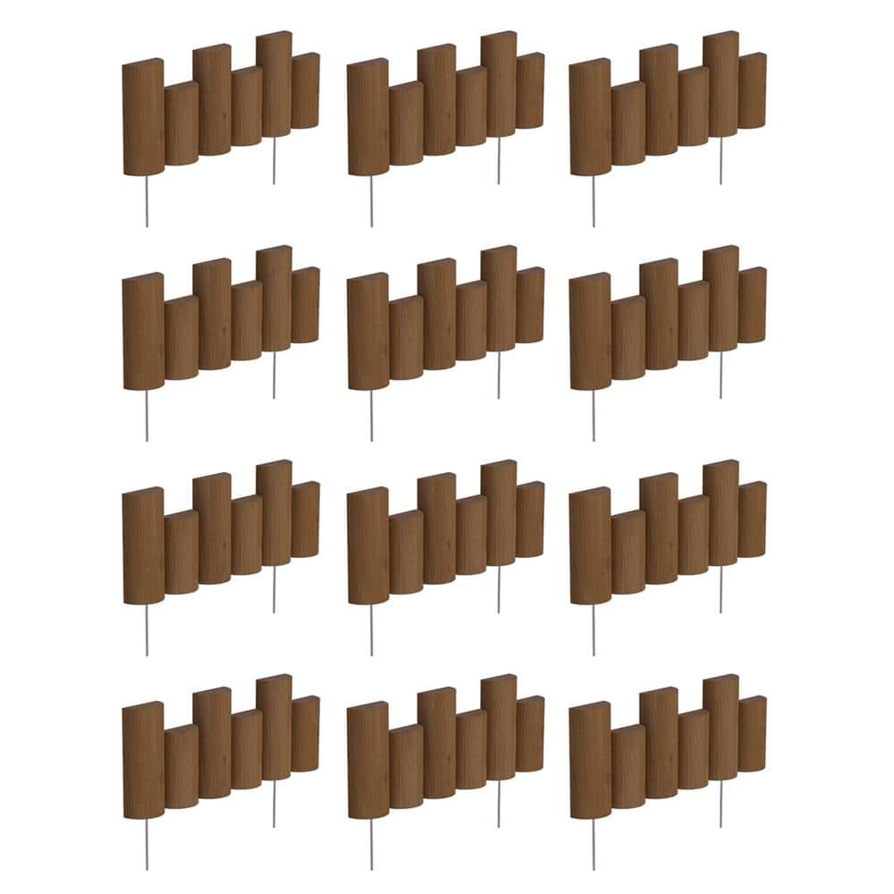 18 in. L x 1.5 in. W Half Log Edging (12-Pack) - Hercitys
