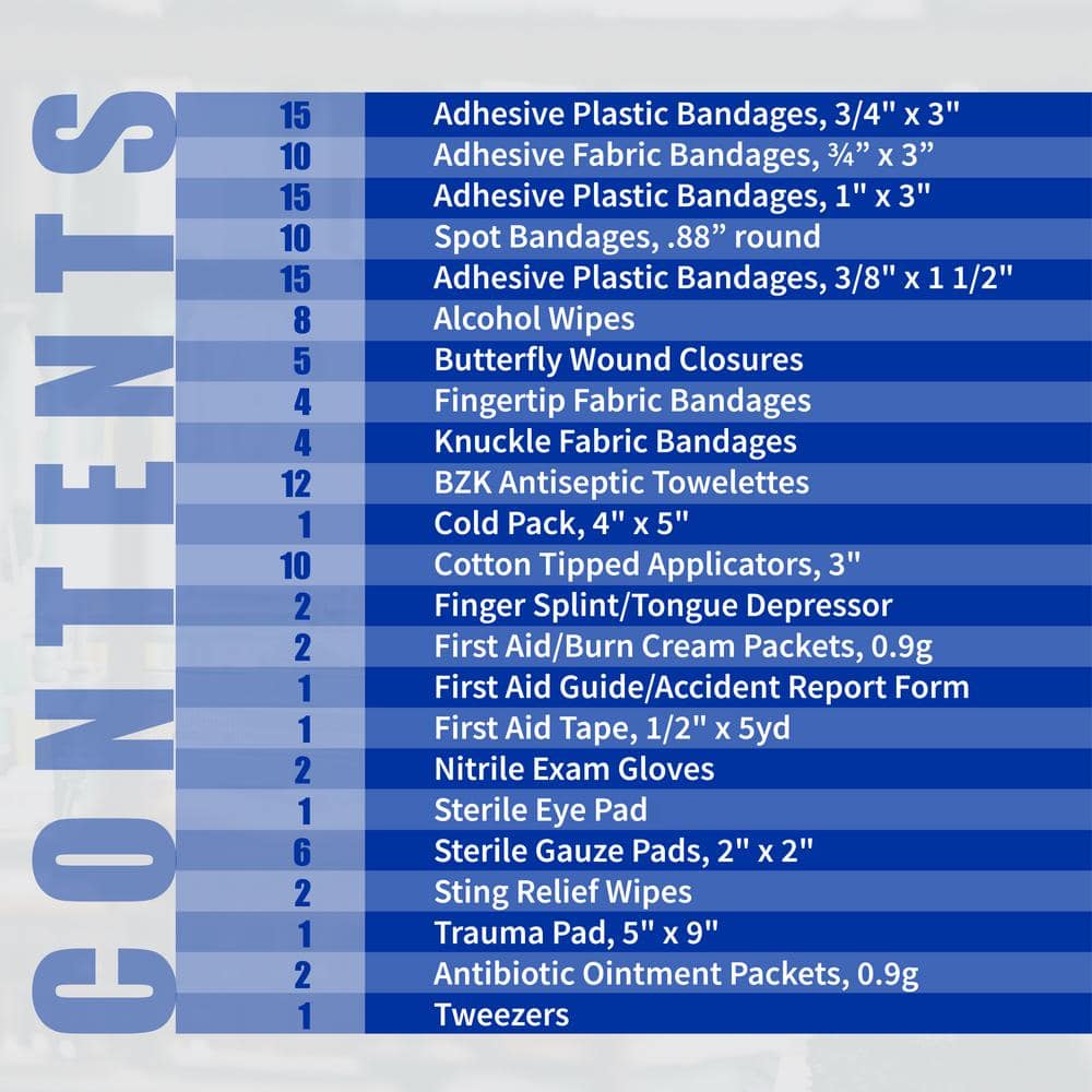 130-Piece Plastic OSHA First Aid Kit - Hercitys