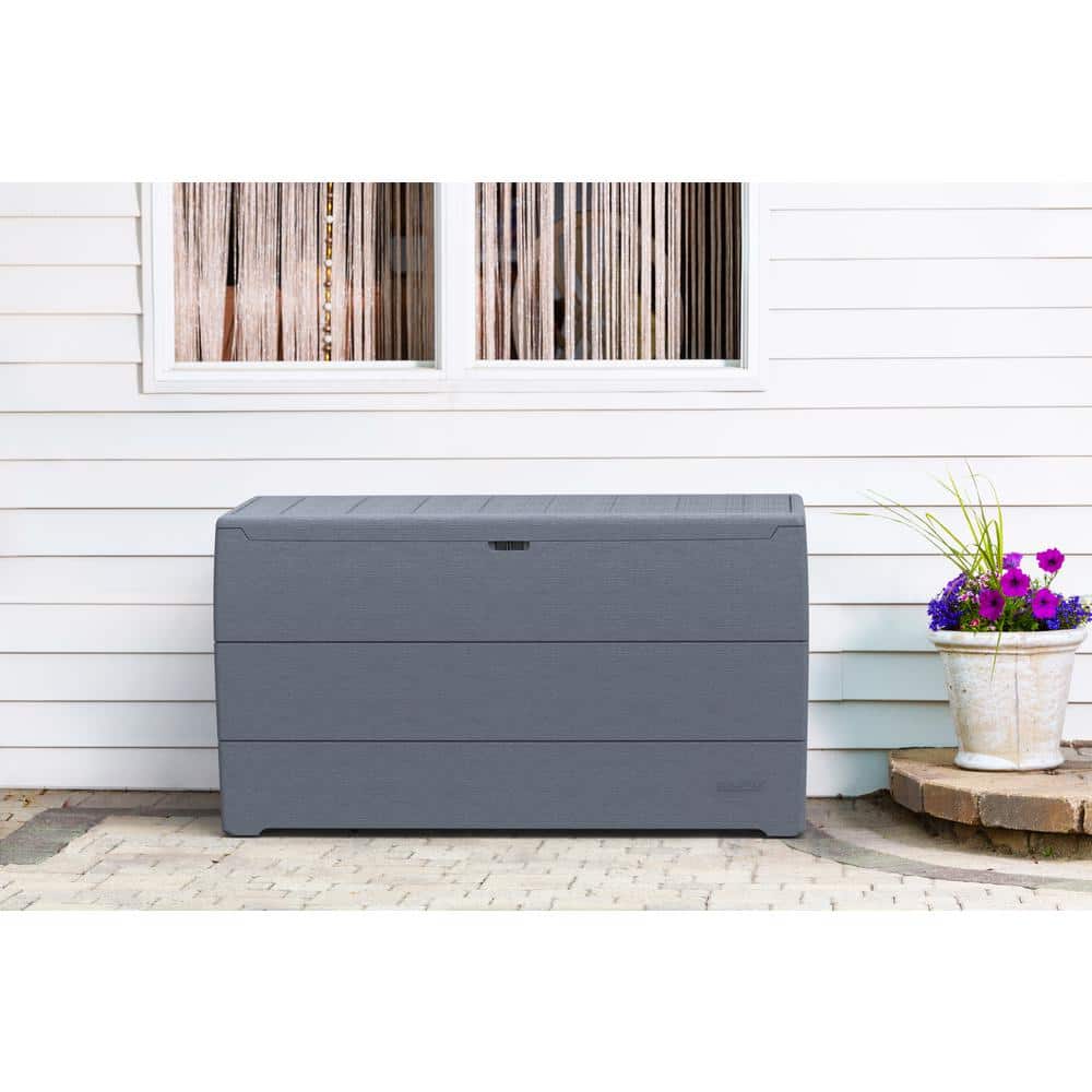 110 Gal. Cedar Grain Deck Box Gray - Hercitys