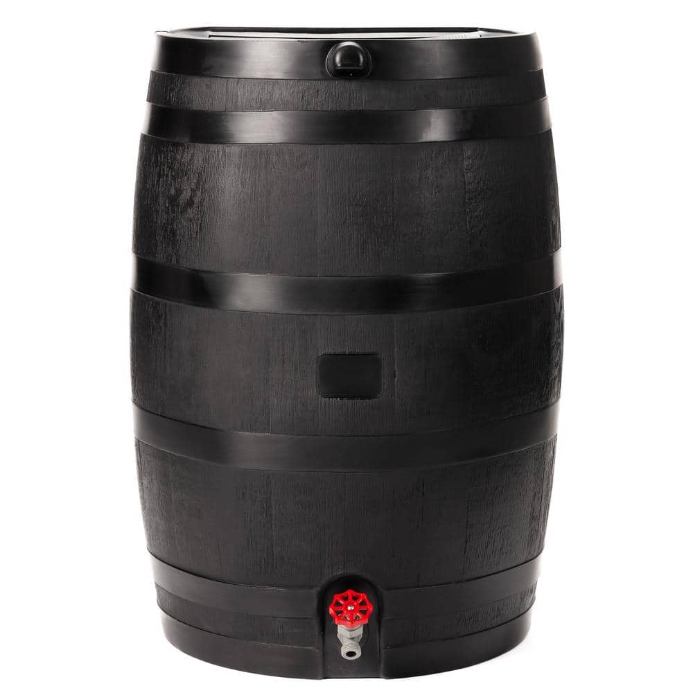50 Gal. Rain Barrel Black Colour with Plastic Spigot - Hercitys